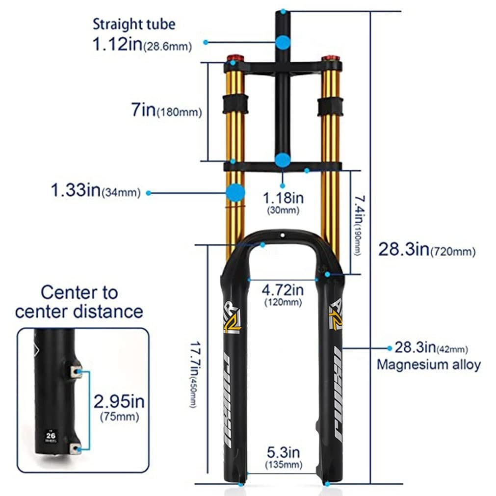 Amazon.co.jp: エアサスペンションフォーク 26インチ ファットバイク